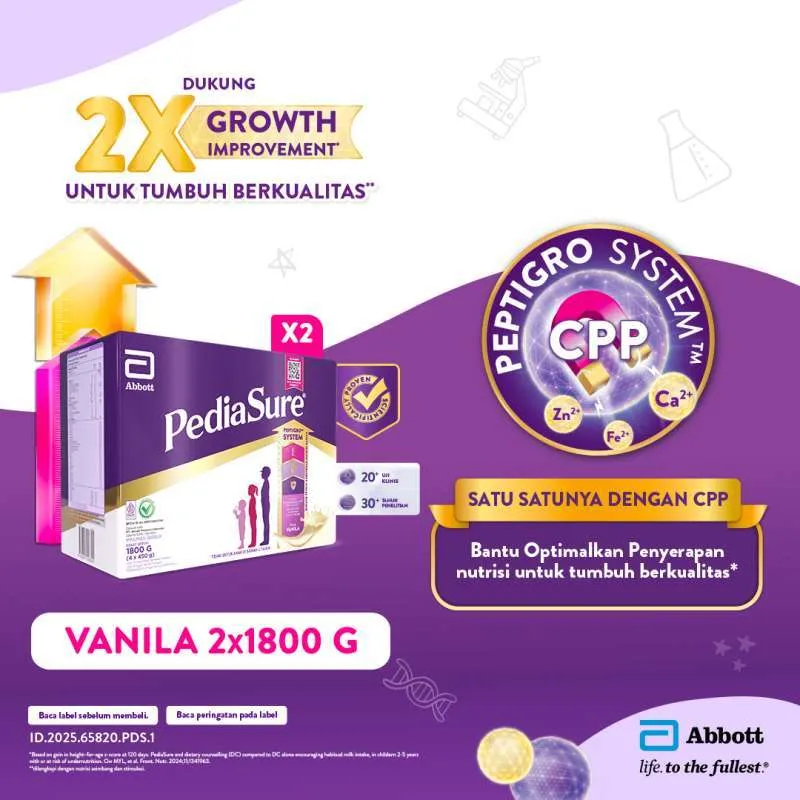PediaSure Vanila 1800 g (1-10th) - Nutrisi Pertumbuhan - 2 pcs
