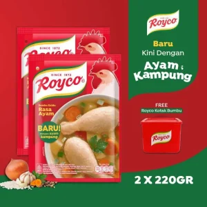 ROYCO Bumbu Kaldu Penyedap Rasa Ayam [2 Pcs x 220 g] - Free Kotak Bumbu