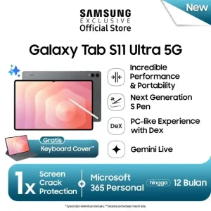 Samsung Galaxy Tab S11 Ultra 5G [12/256GB] - AI Tablet | Tab Android | Baterai Tahan Lama | Layar Besar | Samsung DeX