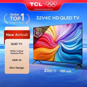 [HD QLED Google TV] TCL 32 inch V4C - HDR 10 - Multiple Eye Care - Dolby Audio - Bezel-less (Model: 32V4C)